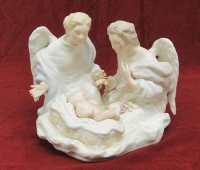 Cybis Porcelain 2 Two Angels With Baby Jesus "Adoration" Christmas Nativity Rare | #237495827