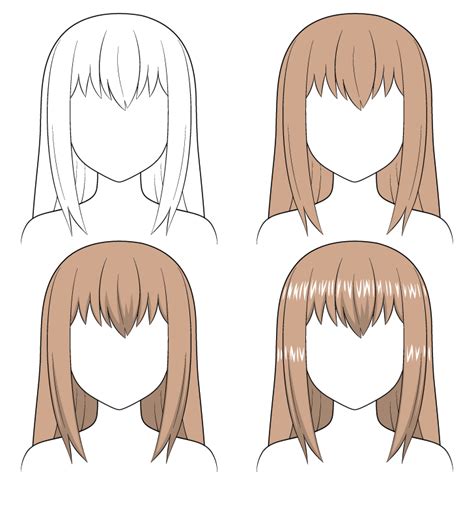 How to Shade Anime Hair Step by Step - AnimeOutline | Anime hair, How to draw hair, Step by step ...