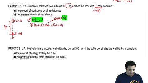 Energy with Resistive Forces Example 1 - YouTube