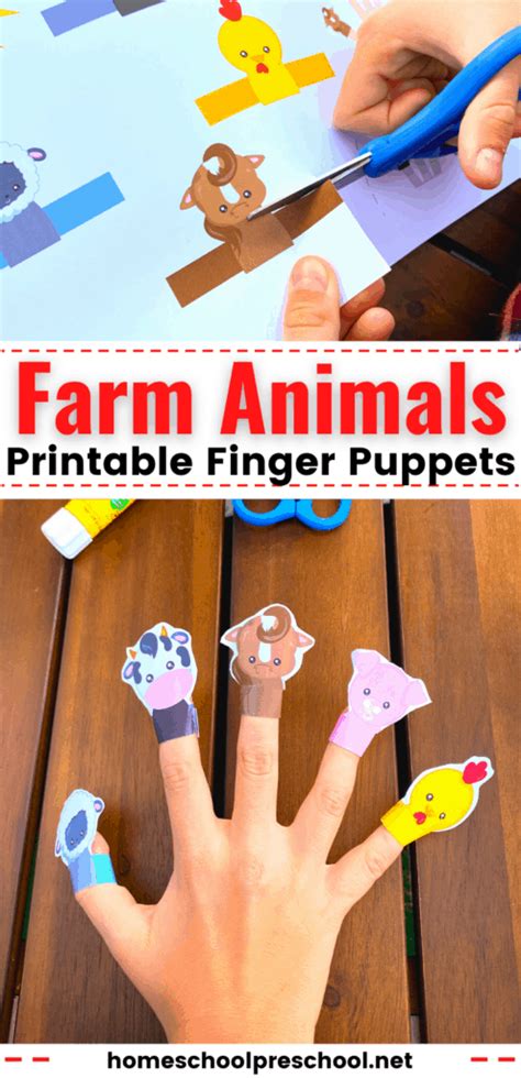 Farm animal puppets printable – Artofit