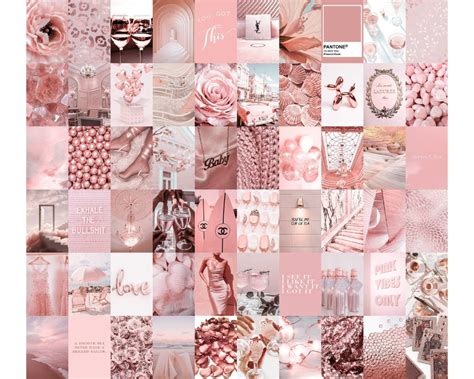 Rose Gold Collage Pink Collage Pink Aesthetic Collage Kit - Etsy | Muurcollage, Girly, Collage