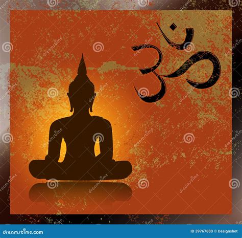 Buddha And Om Symbol Vector Illustration | CartoonDealer.com #39767880