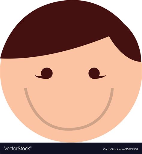 Cute round man face cartoon Royalty Free Vector Image