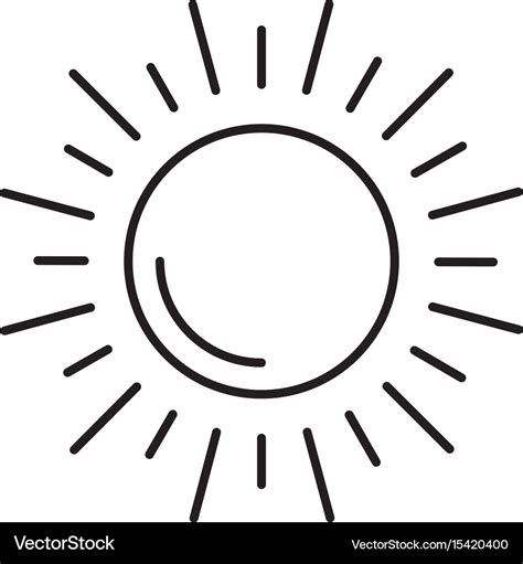 Sun silhouette isolated icon Royalty Free Vector Image