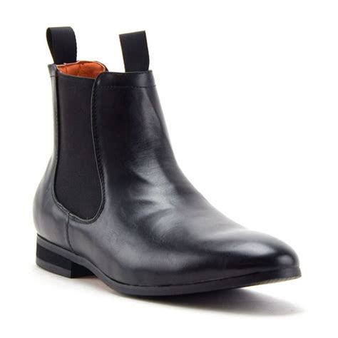 Jazame - Men's B-745 Pull-On Round Toe Ankle High Chelsea Dress Boots, Black, 9 - Walmart.com ...