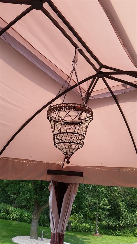 Another view of my DIY GAZEBO CHANDELIER | Diy gazebo, Gazebo chandelier, Ceiling lights