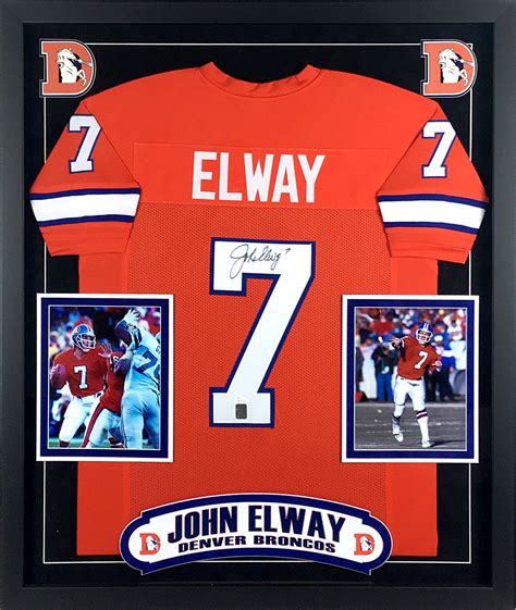 John Elway Autographed Denver Broncos Jersey Framed