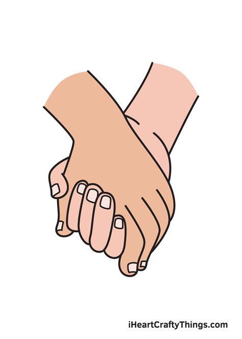 Holding Hands Drawing - How To Draw Holding Hands Step By Step