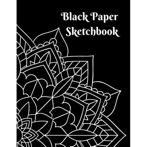 Black Paper Sketchbook: Black paper sketchbook for gel pens, 100 pages of black blank paper ...