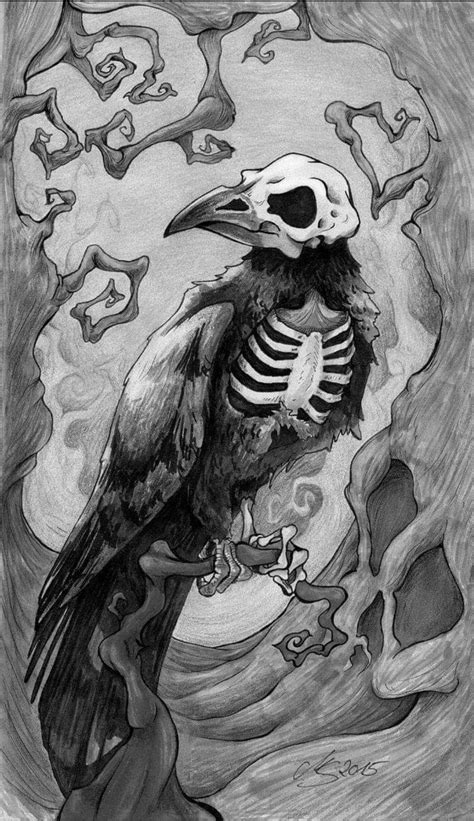 Pin by Sheri Lynn on Bones ☠ | Dark art drawings, Crows drawing, Sketchbook art inspiration