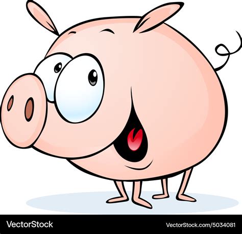 Funny pig cartoon Royalty Free Vector Image - VectorStock