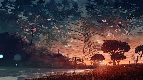 Anime, Scenery, Sunset, 4K, #112 Wallpaper PC Desktop