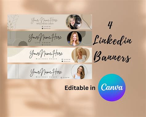 Linkedin Banner Template Minimalist Linkedin Banners Canva Template Editable Canva Template ...