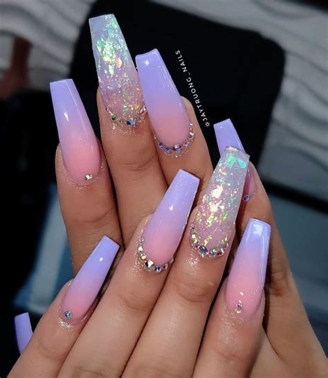 baddie nails nails ideas autumn baddie nails | Lilac nails, Purple acrylic nails, Ombre acrylic ...