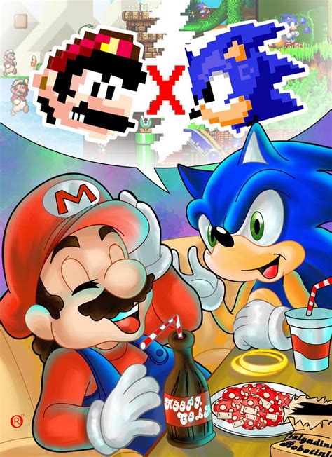 Mario and Sonic by shonemitsu on DeviantArt | Sonic, Nintendo super smash bros, Super mario art