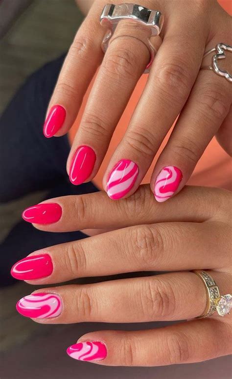 Celebrate Summer With These Cute Nail Art Designs : Swirl Pink Nails in 2023 | Nail art designs ...