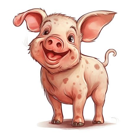 Premium AI Image | Cartoon pig with big ears and a big smile generative ai