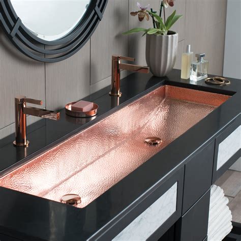 Native Trails Trough 48" Rectangle Copper Bathroom Sink, Polished Copp – The Sink Boutique