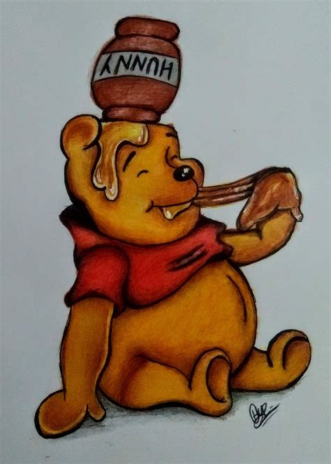 Winnie-the-Pooh, Me, Color Pencils, 2021 : r/drawing