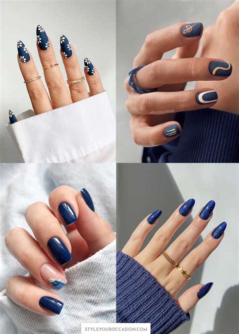 19+ Stunning Navy Blue Nails & Dark Blue Nails To Copy