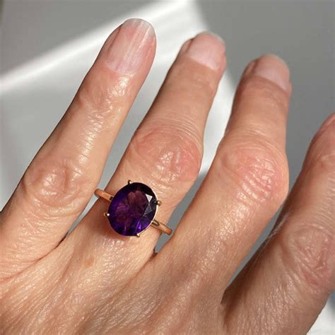 Vintage Rose Gold Amethyst Solitaire Ring – Boylerpf