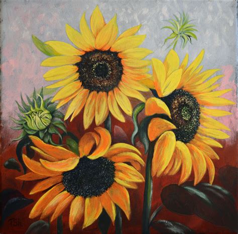 Original Acrylic Painting Sunflowers | Etsy Canada