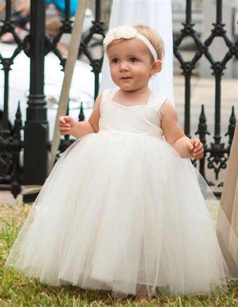 Toddler Baby Flower Girl Dresses, Tulle Tutu Princess Wedding White Dress, Ivory Flower Girls ...