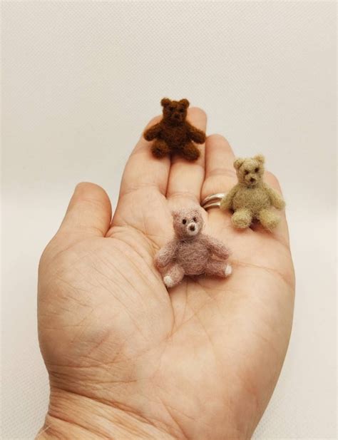 Miniature Teddy Bear/needle Felted Bears/micro Bears/tiny | Etsy