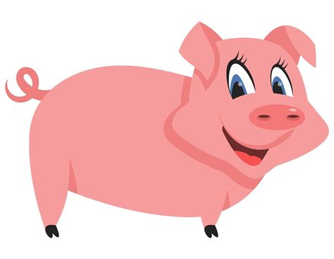 Pig side view. Farm animal in cartoon style. 4862963 Vector Art at Vecteezy