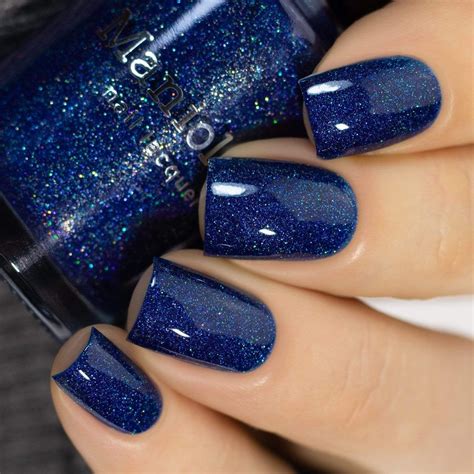 Moods: Sassy (P103) - Navy Blue Scattered Holographic Shimmer Nail Polish | Nail shimmer, Blue ...