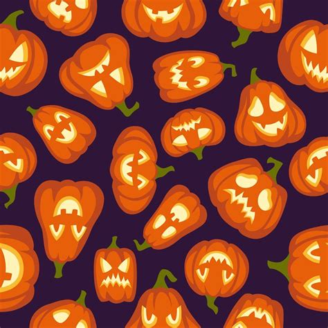 Pumpkin pattern. Seamless halloween background. Pumpkins characters wi By YummyBuum | TheHungryJPEG