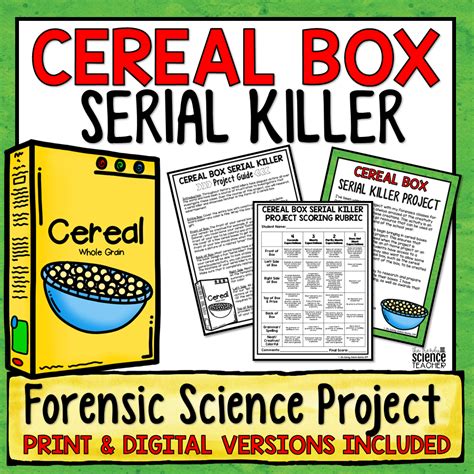 Serial Killer Cereal Box Project (Print and Digital) ⋆ The Trendy Science Teacher