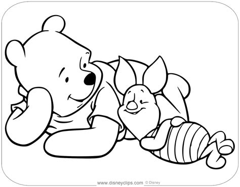 Winnie The Pooh And Piglet Hugging Coloring Pages