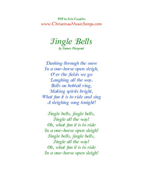 Christmas Carol Lyrics in Free Printable PDFs