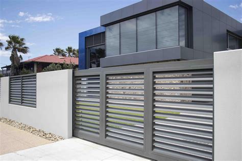 The Aluminium horizontal Louvre sliding gate really sets off this modern home. Get a quote for ...