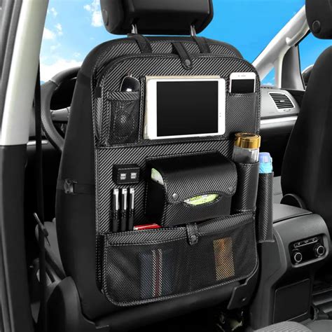 Universal 4 USB Charging Car Seat Back Bag Auto Car Accessories Interior Pu Leather Folding ...