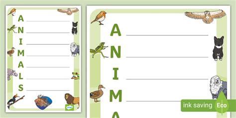 Animals Acrostic Poem Template (Teacher-Made) - Twinkl