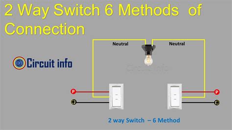 Two way Switch Connection 6 Methods Connection Diagram @CircuitInfo - YouTube