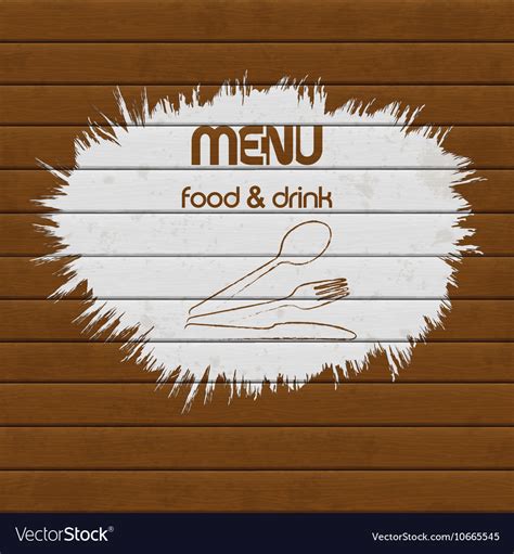 Restaurant menu paint on wooden background Vector Image