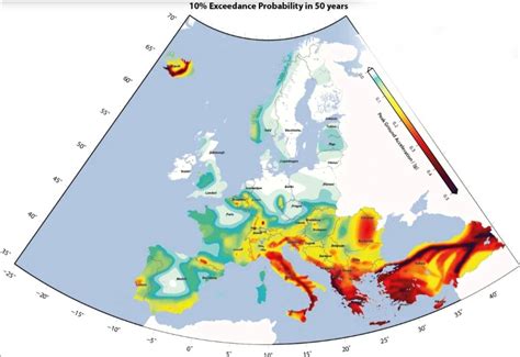 Map of European seismic risk. : r/MapPorn