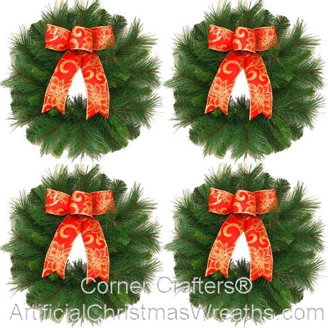 WINDOW WREATHS | ArtificialChristmasWreaths.com | ACWreaths | MINI DELUXE TRADITIONAL CHRISTMAS ...