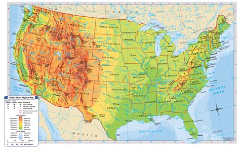 United States Physical Map | Physical map, Usa map, Us geography