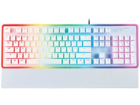 ROSEWILL Gaming White Keyboard, RGB LED Backlit Wired Membrane ...