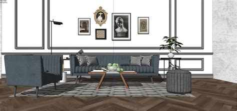 3054 Interior Livingroom Scene Sketchup Model by CuongCoVua Free Download | Living room interior ...