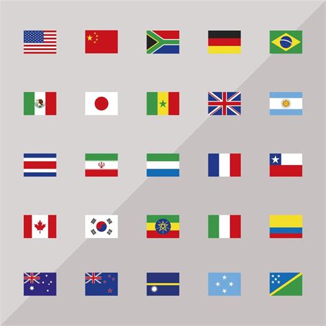 twenty five countries flags 4313533 Vector Art at Vecteezy