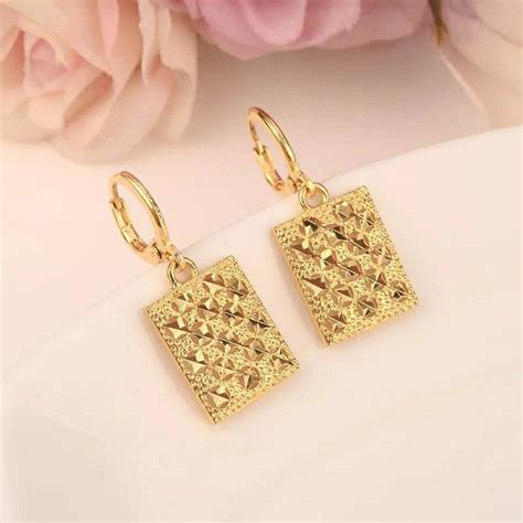 Gold Earrings for Women 24K Dubai Gold Plated Earrings Drop - Etsy