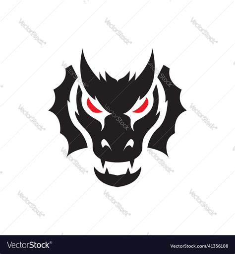 Face scare black dragon logo design graphic Vector Image