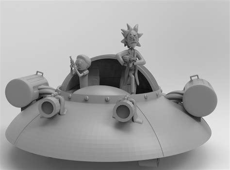 Free OBJ file Rick and morty in Spaceship・3D print design to download • Cults