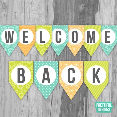 Welcome Back First Day of School Banner Printable Instant - Etsy