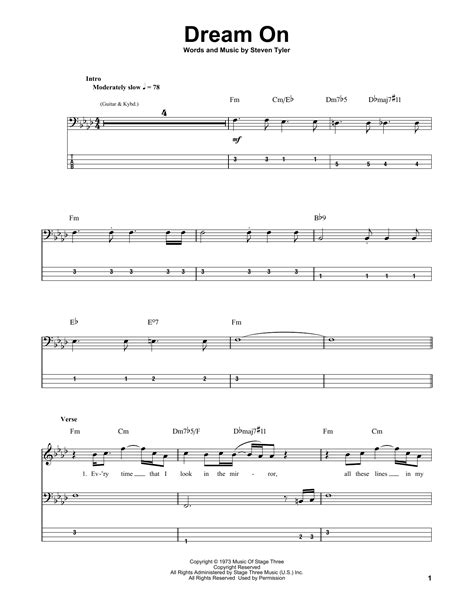 Dream On by Aerosmith - Bass Tab - Guitar Instructor